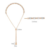 3W1663 - Rose Gold Brass Bracelet with AAA Grade CZ in Clear - Alamode
