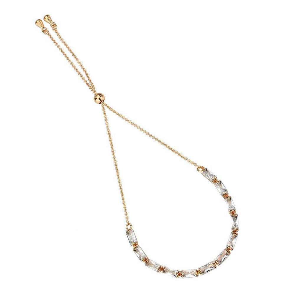 3W1663 - Rose Gold Brass Bracelet with AAA Grade CZ in Clear - Alamode - Flyclothing LLC