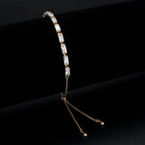 3W1663 - Rose Gold Brass Bracelet with AAA Grade CZ in Clear - Alamode