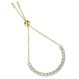 3W1665 - Gold Brass Bracelet with AAA Grade CZ in Clear - Alamode - Flyclothing LLC