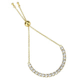 3W1665 - Gold Brass Bracelet with AAA Grade CZ in Clear - Alamode