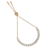 3W1666 - Rose Gold Brass Bracelet with AAA Grade CZ in Clear - Alamode - Flyclothing LLC