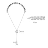3W1670 - Rhodium Brass Bracelet with AAA Grade CZ in Clear