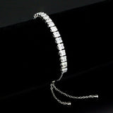 3W1670 - Rhodium Brass Bracelet with AAA Grade CZ in Clear - Alamode