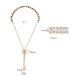 3W1678 - Rose Gold Brass Bracelet with AAA Grade CZ in Clear - Alamode - Flyclothing LLC