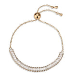 3W1678 - Rose Gold Brass Bracelet with AAA Grade CZ in Clear - Alamode - Flyclothing LLC