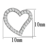 3W346 - Rhodium Brass Earrings with AAA Grade CZ in Clear - Alamode - Flyclothing LLC