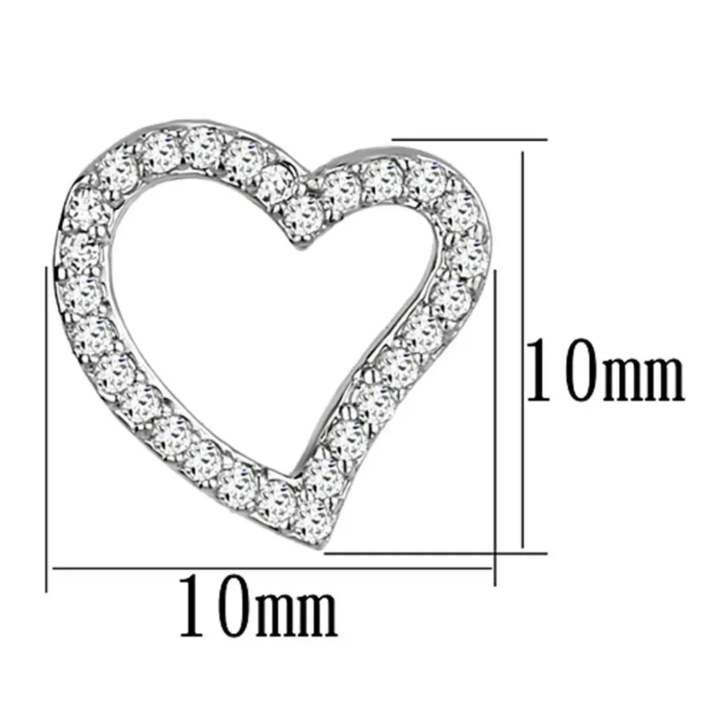 3W346 - Rhodium Brass Earrings with AAA Grade CZ in Clear - Alamode - Flyclothing LLC