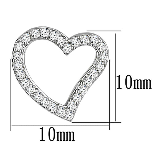 3W346 - Rhodium Brass Earrings with AAA Grade CZ in Clear - Alamode - Flyclothing LLC