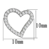 3W346 - Rhodium Brass Earrings with AAA Grade CZ  in Clear - Alamode