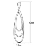 3W349 - Rhodium Brass Earrings with No Stone - Alamode - Flyclothing LLC