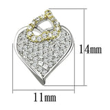 3W356 - Reverse Two-Tone Brass Earrings with AAA Grade CZ in Clear - Alamode - Flyclothing LLC