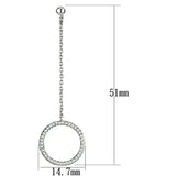 3W364 - Rhodium Brass Earrings with AAA Grade CZ in Clear - Alamode - Flyclothing LLC