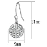 3W369 - Rhodium Brass Earrings with AAA Grade CZ  in Clear - Alamode