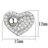 3W374 - Rhodium Brass Earrings with AAA Grade CZ in Clear - Alamode - Flyclothing LLC