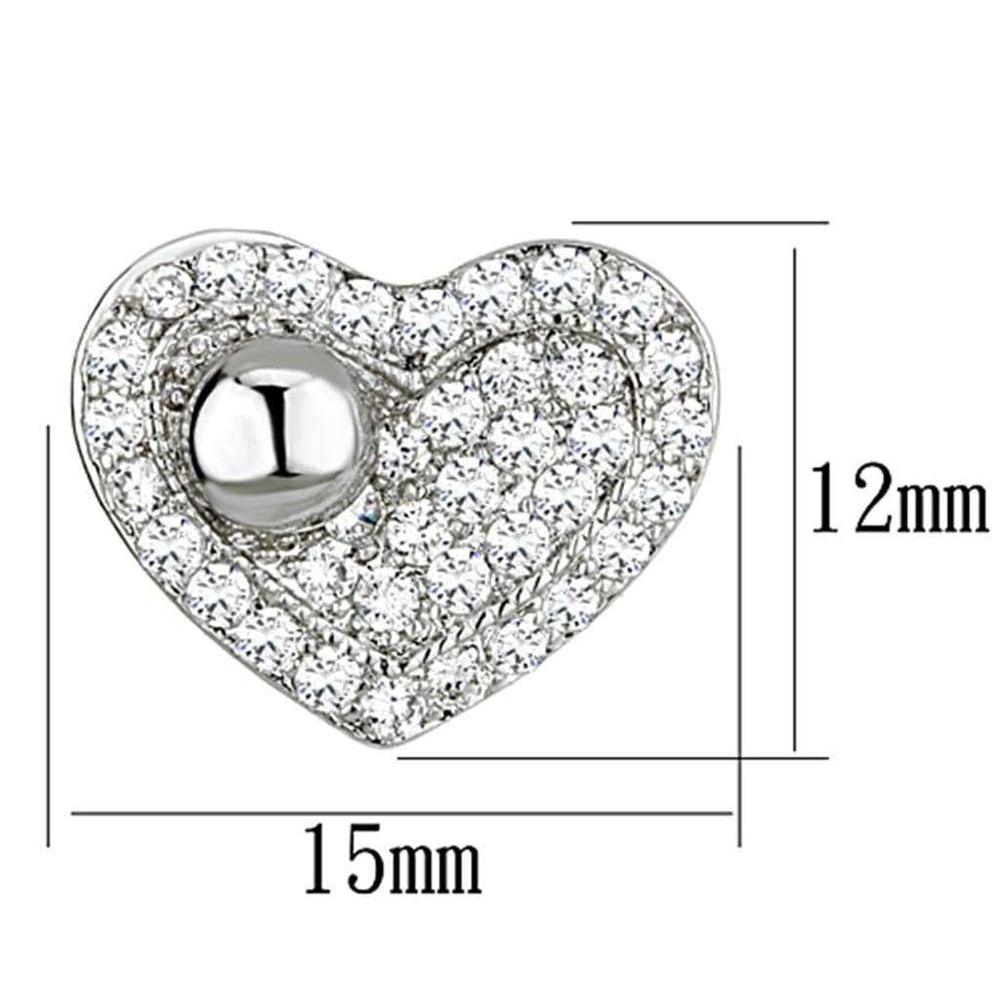 3W374 - Rhodium Brass Earrings with AAA Grade CZ in Clear - Alamode - Flyclothing LLC