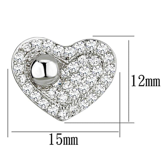 3W374 - Rhodium Brass Earrings with AAA Grade CZ in Clear - Alamode - Flyclothing LLC