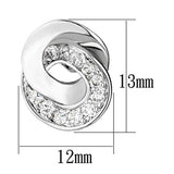3W376 - Rhodium Brass Earrings with AAA Grade CZ in Clear - Alamode - Flyclothing LLC