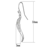 3W377 - Rhodium Brass Earrings with AAA Grade CZ in Clear - Alamode - Flyclothing LLC