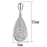 3W380 - Rhodium Brass Earrings with AAA Grade CZ  in Clear - Alamode