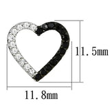 3W381 - Rhodium + Ruthenium Brass Earrings with AAA Grade CZ in Jet - Alamode - Flyclothing LLC