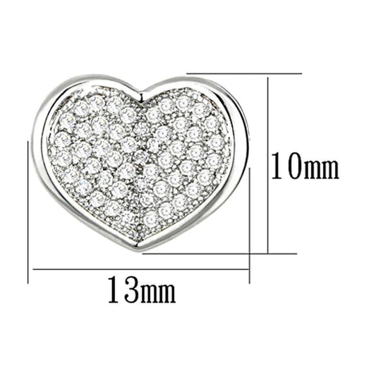 3W389 - Rhodium Brass Earrings with AAA Grade CZ in Clear - Alamode - Flyclothing LLC