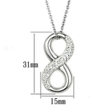 3W407 - Rhodium Brass Necklace with Top Grade Crystal in Clear - Alamode - Flyclothing LLC