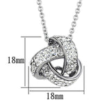 3W408 - Rhodium Brass Necklace with Top Grade Crystal  in Clear - Alamode