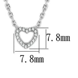 3W413 - Rhodium Brass Necklace with AAA Grade CZ in Clear - Alamode - Flyclothing LLC