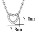 3W413 - Rhodium Brass Necklace with AAA Grade CZ  in Clear - Alamode