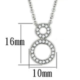 3W421 - Rhodium Brass Necklace with AAA Grade CZ  in Clear - Alamode