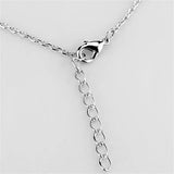 3W425 - Rhodium Brass Necklace with AAA Grade CZ in Clear - Alamode - Flyclothing LLC