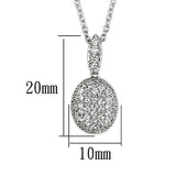 3W432 - Rhodium Brass Necklace with AAA Grade CZ in Clear - Alamode - Flyclothing LLC