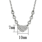3W433 - Rhodium Brass Necklace with AAA Grade CZ in Clear - Alamode - Flyclothing LLC