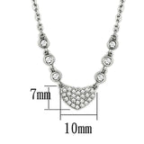 3W433 - Rhodium Brass Necklace with AAA Grade CZ  in Clear - Alamode