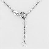 3W433 - Rhodium Brass Necklace with AAA Grade CZ in Clear - Alamode - Flyclothing LLC