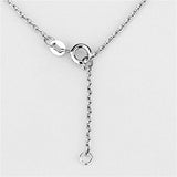 3W433 - Rhodium Brass Necklace with AAA Grade CZ  in Clear - Alamode