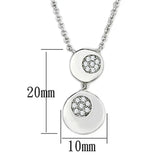 3W435 - Rhodium Brass Necklace with AAA Grade CZ in Clear - Alamode - Flyclothing LLC