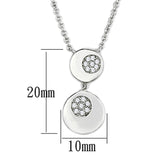 3W435 - Rhodium Brass Necklace with AAA Grade CZ  in Clear - Alamode
