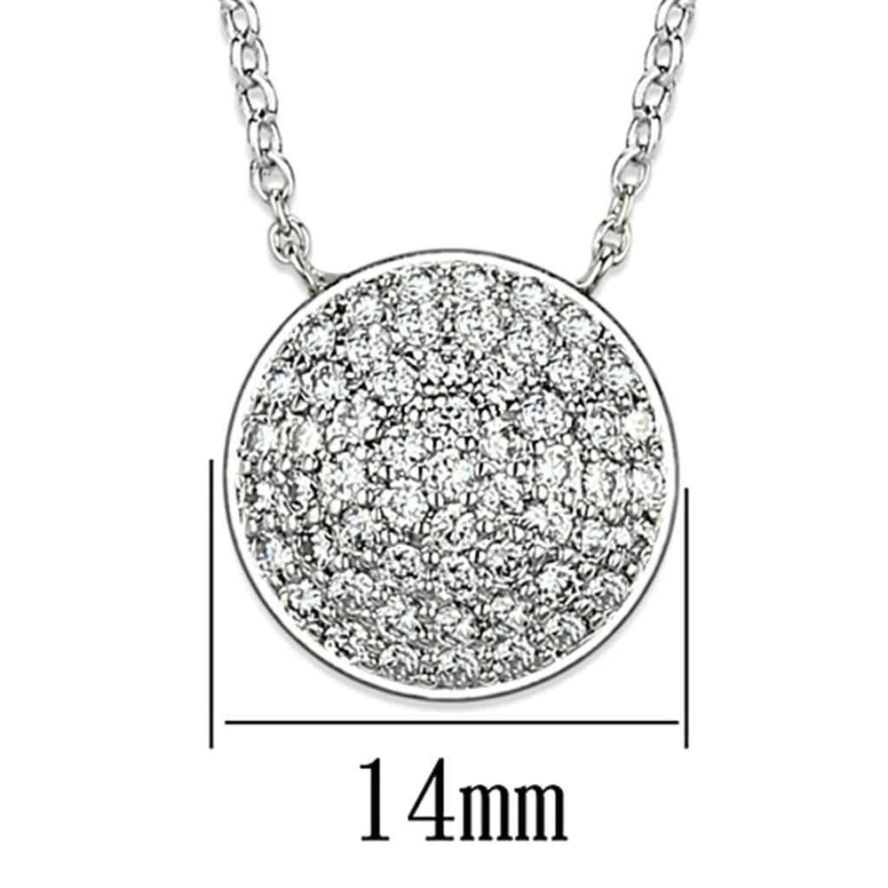 3W436 - Rhodium Brass Necklace with AAA Grade CZ in Clear - Alamode - Flyclothing LLC
