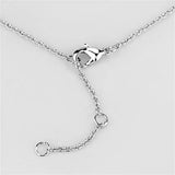 3W436 - Rhodium Brass Necklace with AAA Grade CZ in Clear - Alamode - Flyclothing LLC