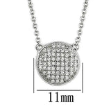 3W437 - Rhodium Brass Necklace with AAA Grade CZ in Clear - Alamode - Flyclothing LLC