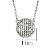 3W437 - Rhodium Brass Necklace with AAA Grade CZ  in Clear - Alamode