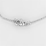3W437 - Rhodium Brass Necklace with AAA Grade CZ  in Clear