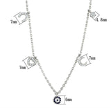 3W439 - Rhodium Brass Necklace with AAA Grade CZ  in Montana - Alamode