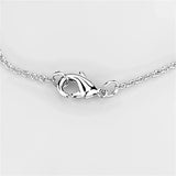 3W440 - Rhodium Brass Necklace with AAA Grade CZ in Clear - Alamode - Flyclothing LLC
