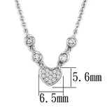 3W449 - Rhodium Brass Necklace with AAA Grade CZ in Clear - Alamode - Flyclothing LLC