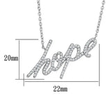 3W456 - Rhodium Brass Necklace with AAA Grade CZ in Clear - Alamode - Flyclothing LLC