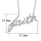 3W458 - Rhodium Brass Necklace with AAA Grade CZ in Clear - Alamode - Flyclothing LLC
