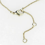 3W459 - Gold+Rhodium Brass Necklace with AAA Grade CZ in Clear - Alamode - Flyclothing LLC